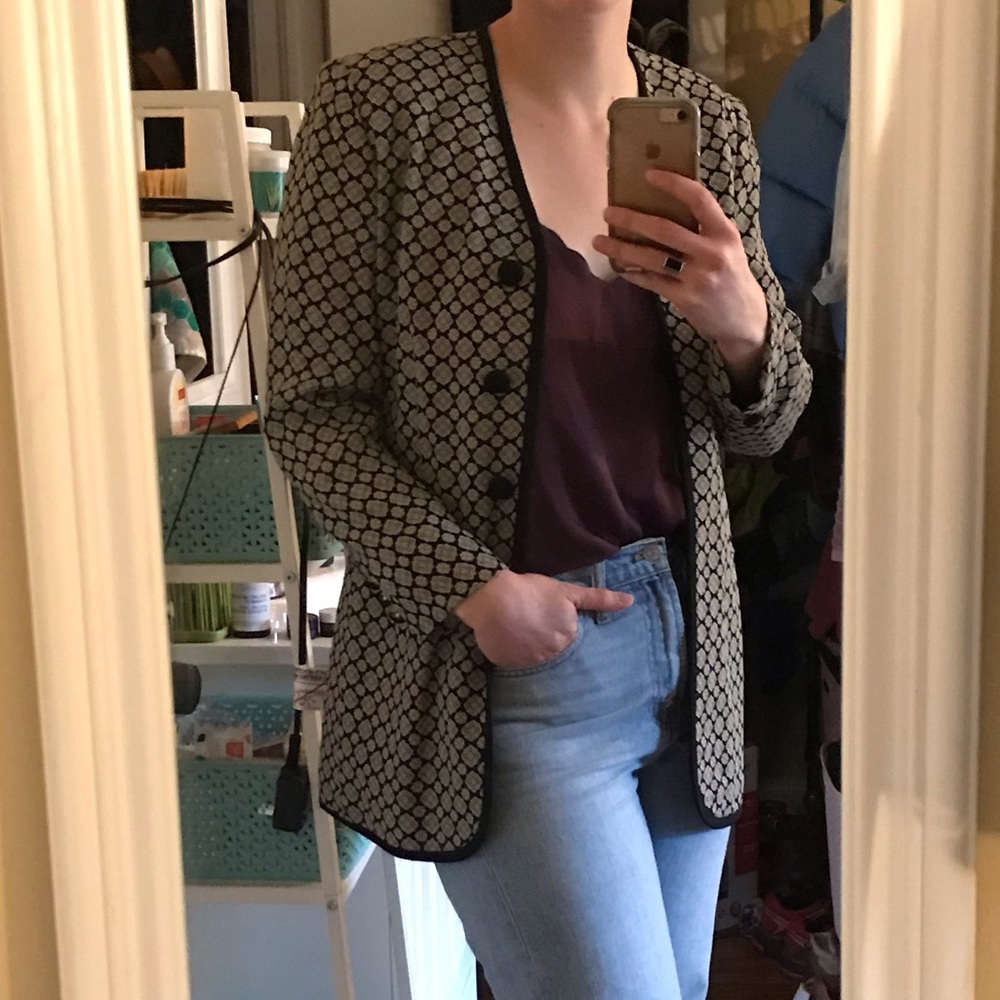 Vintage Casual corner long blazer
